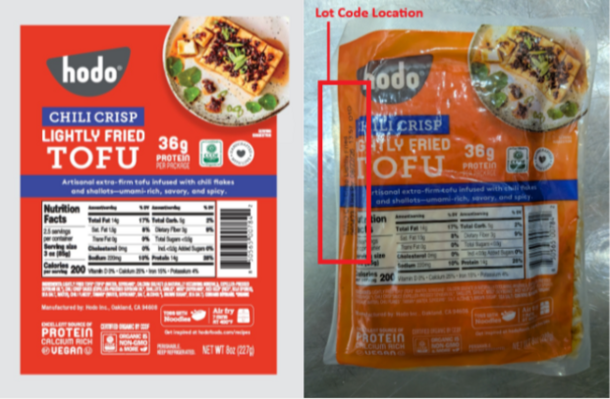 Oakland-based Hodo, Inc. recalled its Chili Crisp Lightly Fried Tofu on Monday, Aug. 31, because ink from the product’s printed packaging could have migrated into the tofu.